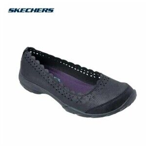 Skechers Black Sweet Hearted Air Cooled Memory Foam Flats Shoes Size 7 NWOB